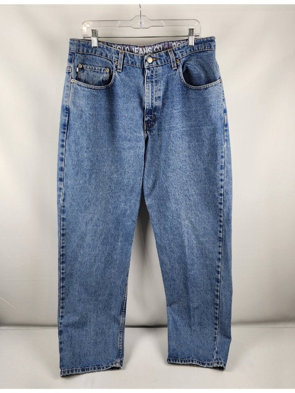Polo Jeans Co Ralph Lauren Mens 36x32 Vintage Blue Straight Leg Denim